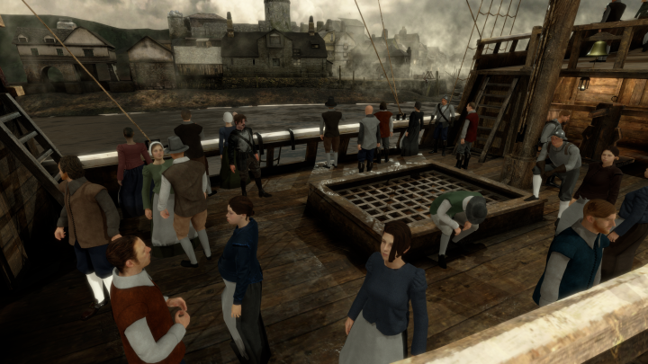 Pilgrims aboard the Mayflower